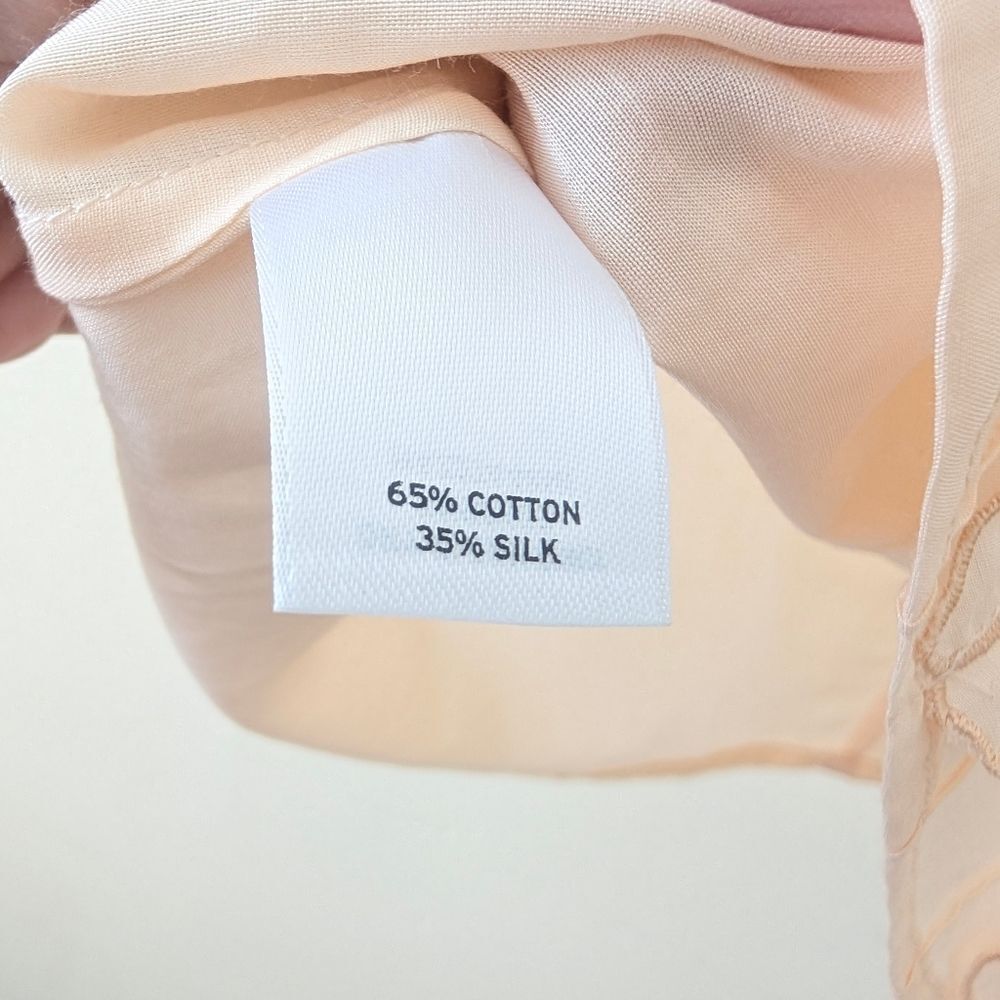Halogen Blush Pink Peach Sleeveless Cotton Silk Blouse Size Medium - Picture 6 of 7